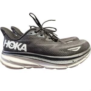 Hoka Clifton 9 Black White Running Shoes Women's Size 8 B Medium 1127896 Sneaker
